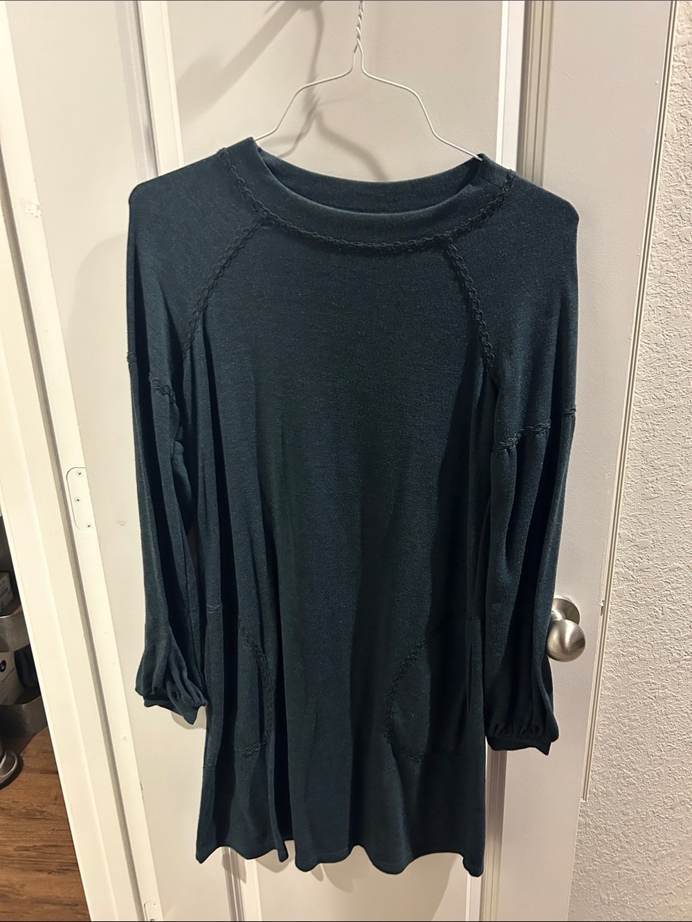 Max Studio Dark Teal Long Sleeve Mini Dress